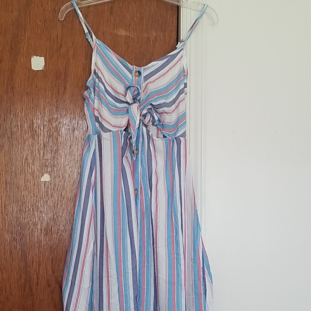 Multi-colored striped dress